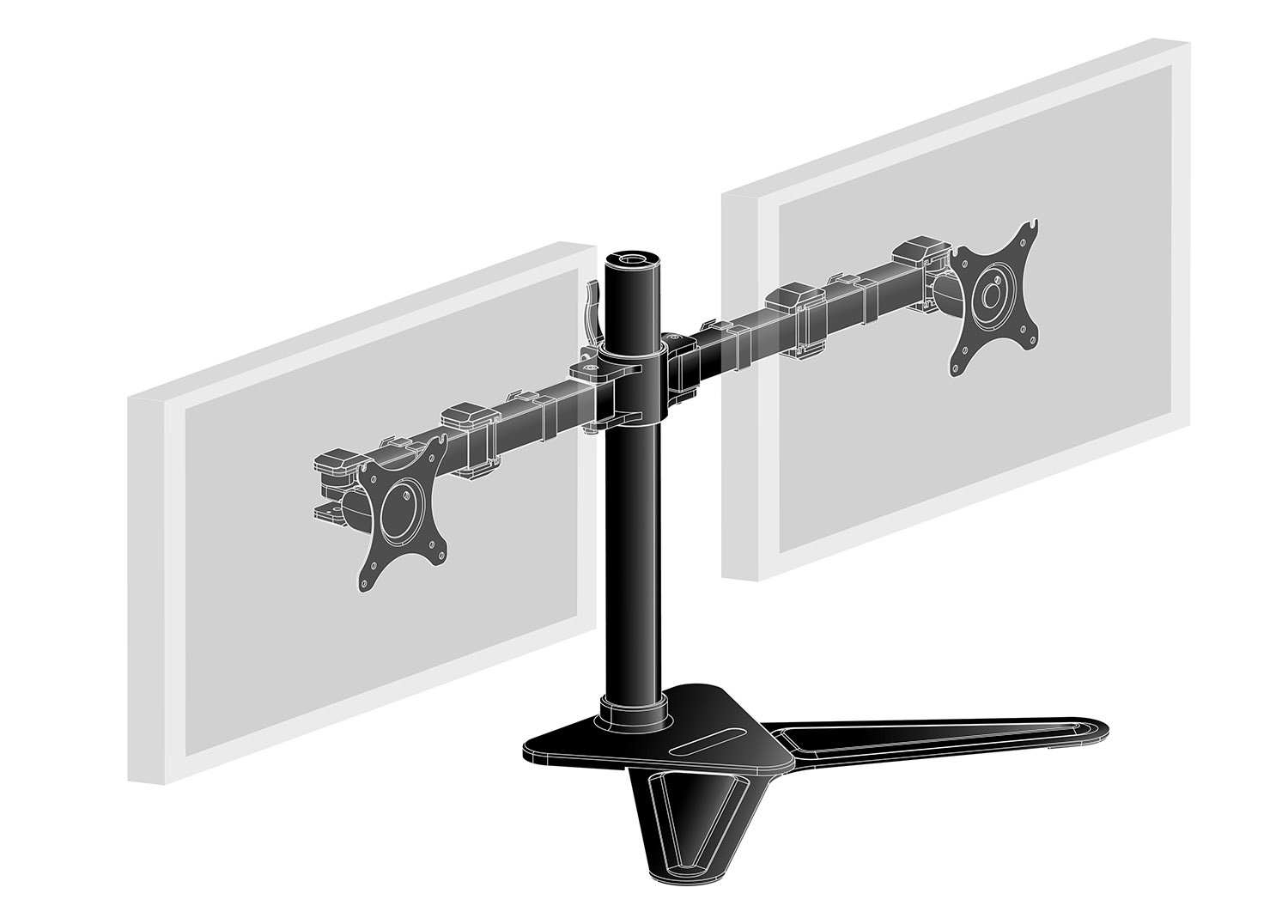 DUAL DESKTOP ARM STAND 10-30IN 100X100 HAS 10KG