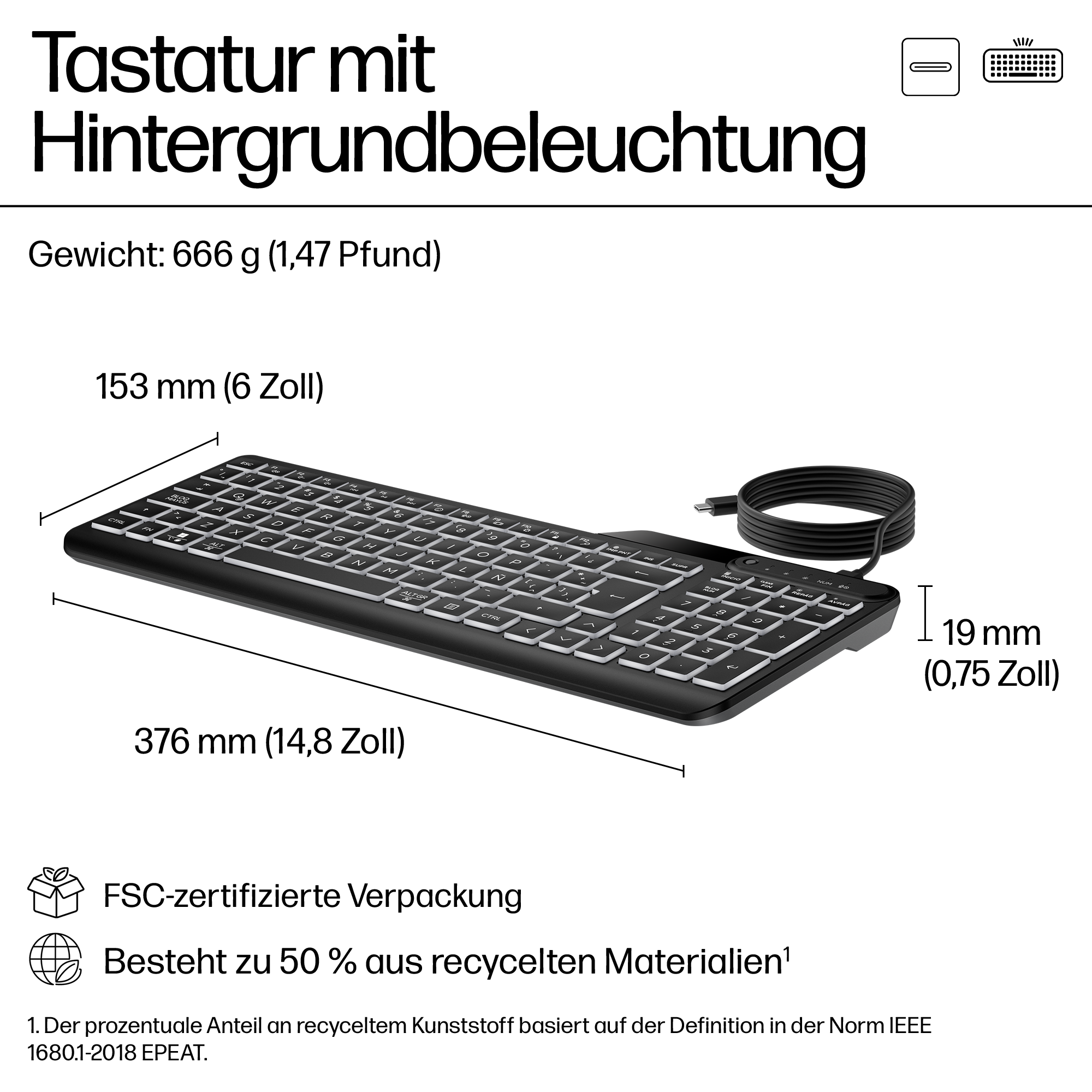 HP 405 MULTI-DEVICE BACKLIT KEYBOARD