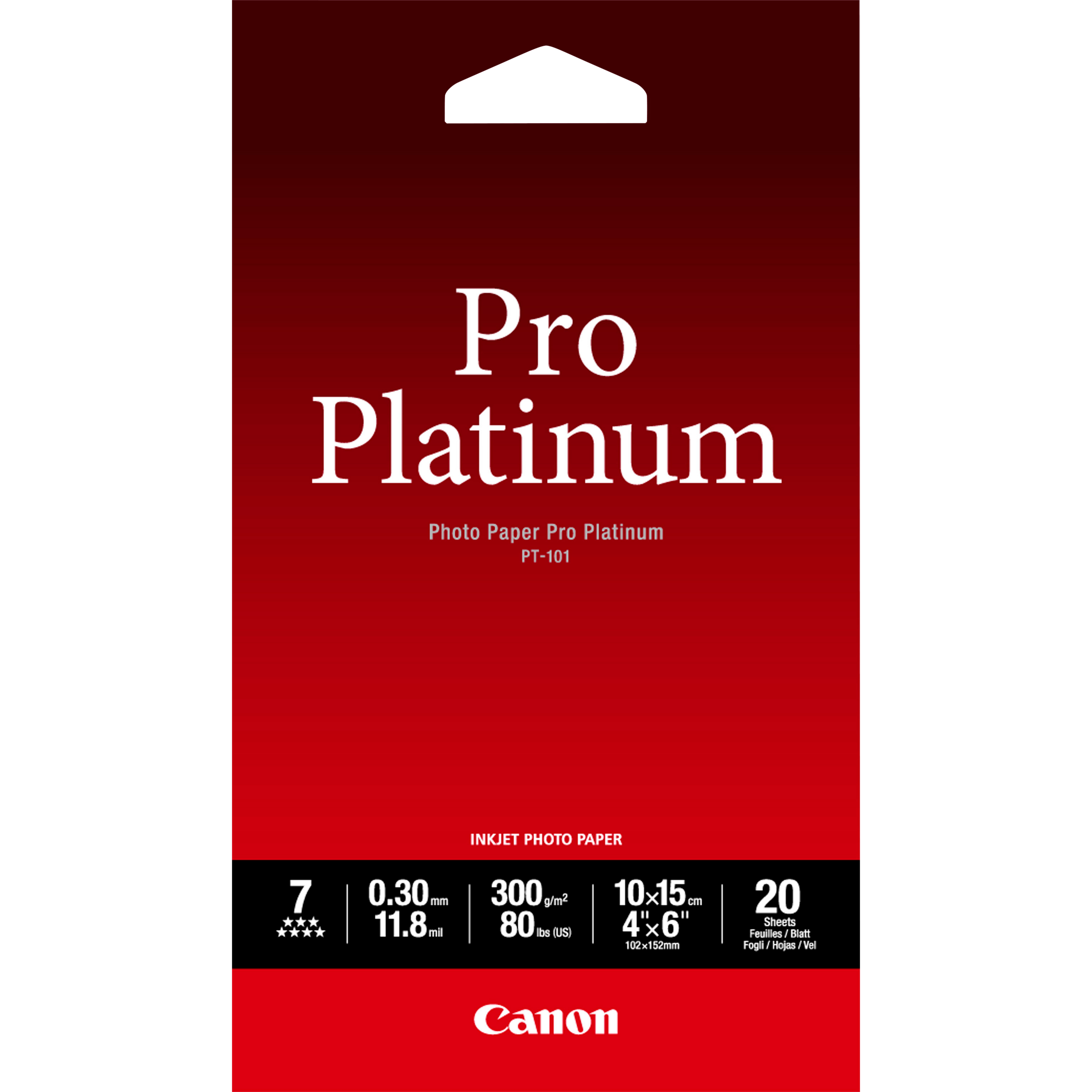 Canon Fotopapier PT-101 10,0 x 15,0 cm glänzend 300 g/qm 20 Blatt