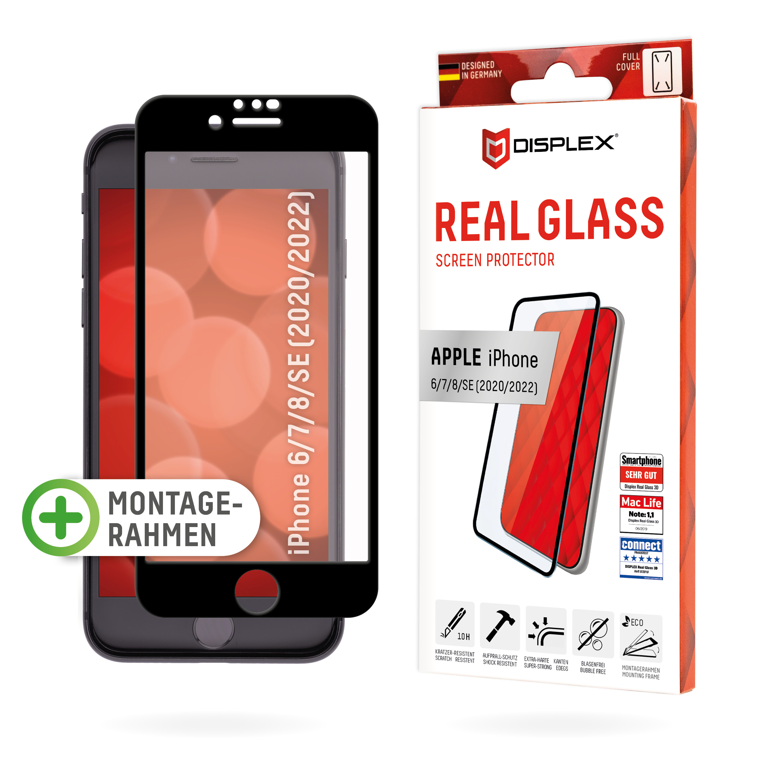 DISPLEX Real Glass 3D iPhone 6/7/8/SE 2.Gen/SE 2022