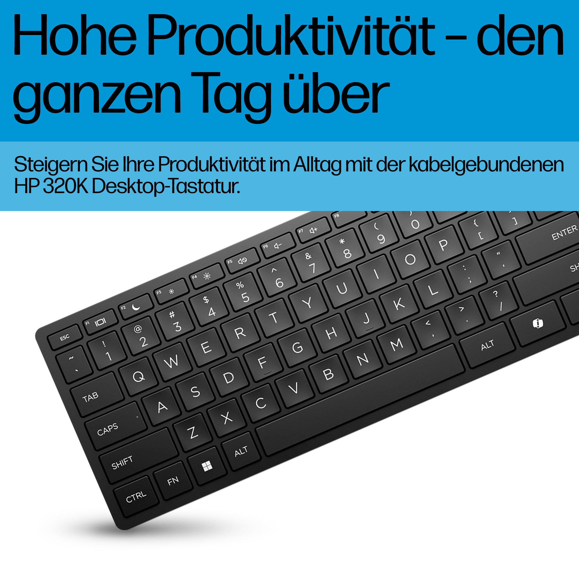 HP 320K Tastatur kabelgebunden schwarz