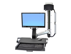 ERGOTRON StyleView Sit-Stand Combo Ablageflaechen-System Wandmontage LCD bis 61cm 24Zoll 14,5kg.mit CPU Halter klein
