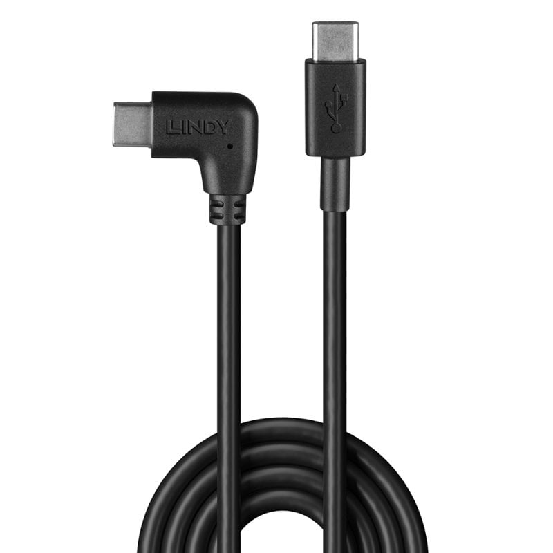 LINDY USB 2.0 Typ C Kabel, 90° gewinkelt 1m