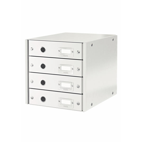 LEITZ Schubladenbox Click & Store weiß 60490001, DIN A4 mit 4 Schubladen, 1 St.