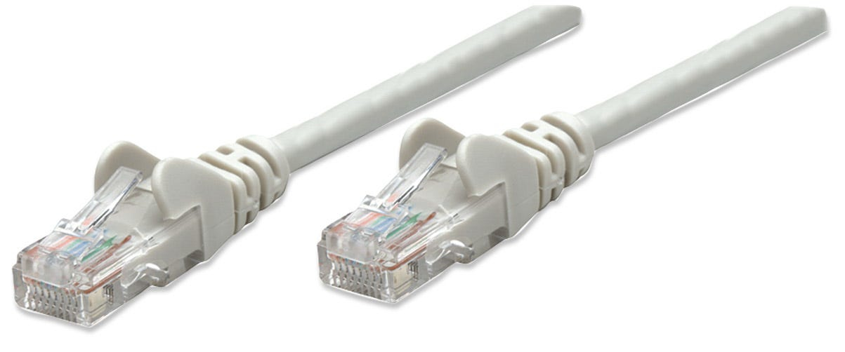 INTELLINET Patchkabel RJ45 U/UTP Cat5e 0.5m Hebelschutz grau