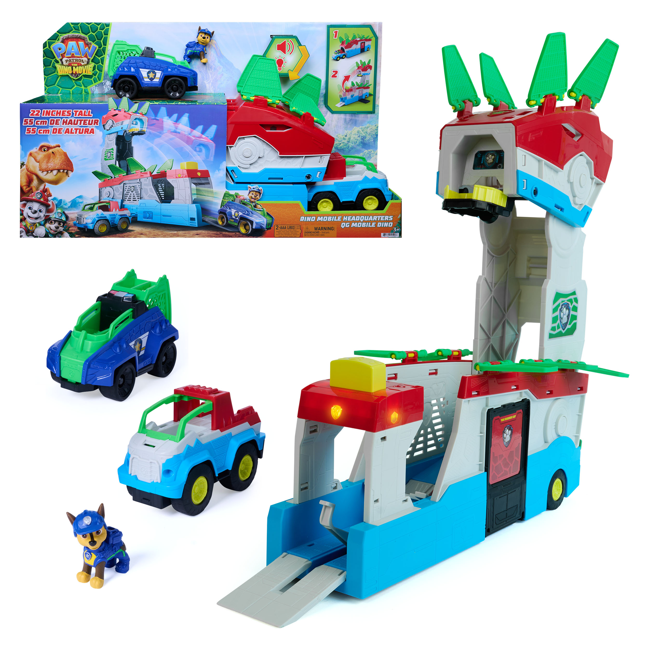 Paw Patrol: Der Dino Film - 2-in-1 Mobiles Dino-Hauptquartier, Spielgebäude