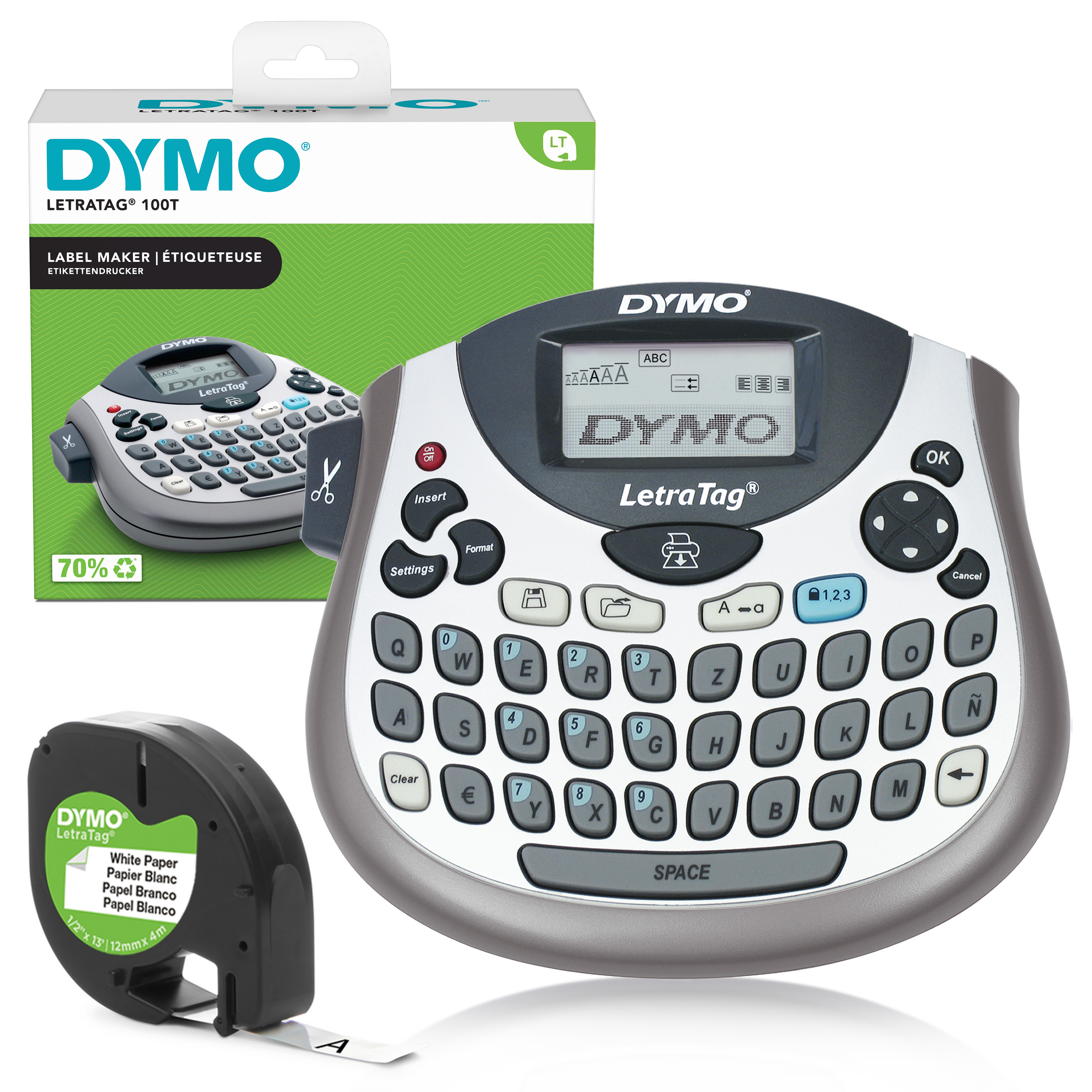 DYMO LetraTag LT-100T Beschriftungsgerät silber
