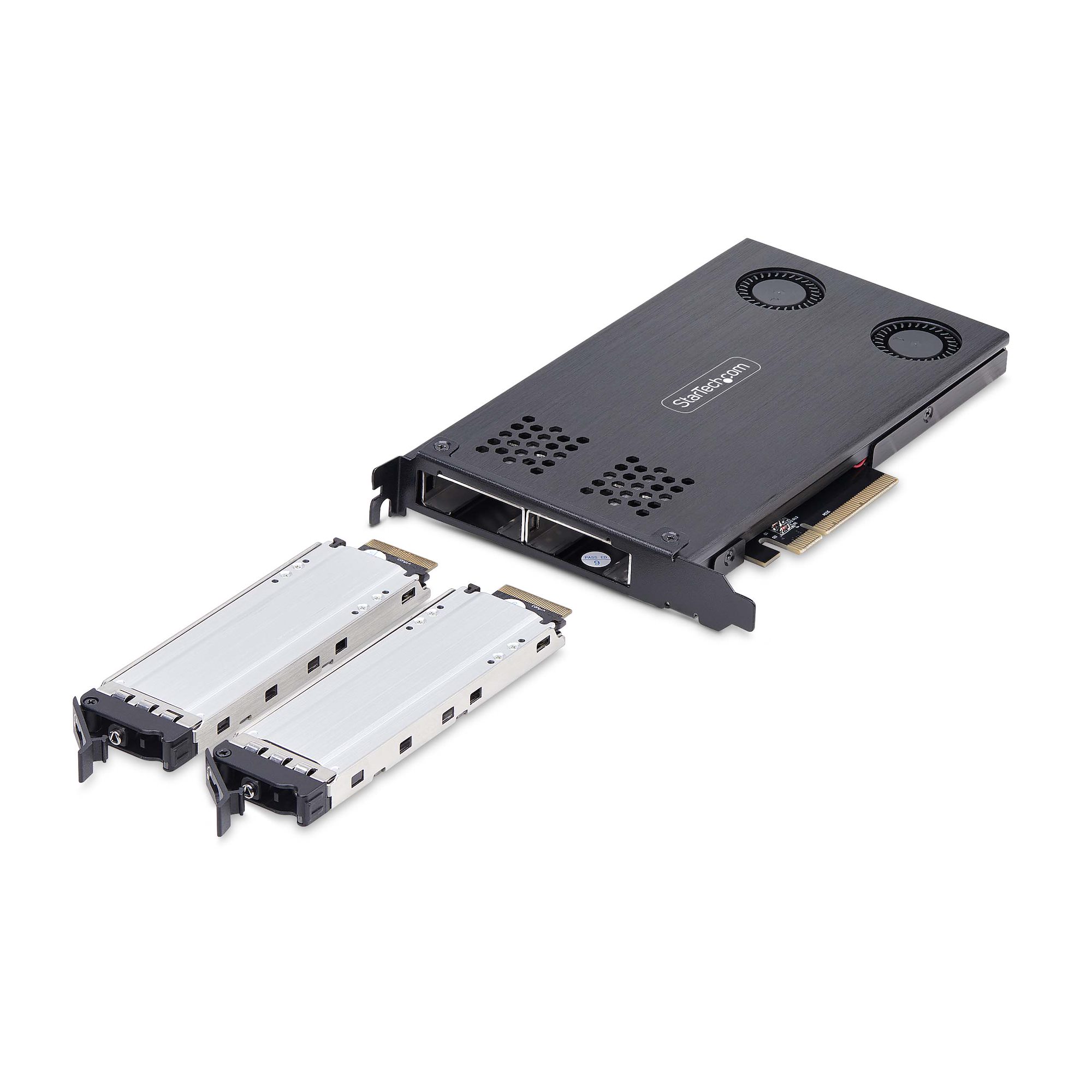 DUAL M.2 NVME SSD TO PCIE X8 REMOVABLE MOBILE RACK/BACKPLANE