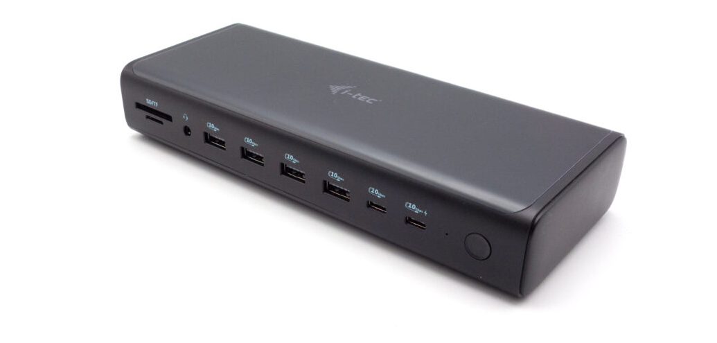 I-TEC Universal 6x 4K Display DS 6x4K 2xDP 2xHDMI 2xUSB-C 1xGLAN 2xUSB-C Gen.2 4xUSB 3.2 1xAudio/Mic Jack 1xSD/microSD Cr PD 140W KL