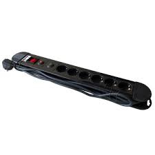SOCKET STRIP 6S PVC 3M BK PREM SURGE AND OVERLOAD PROTECTION