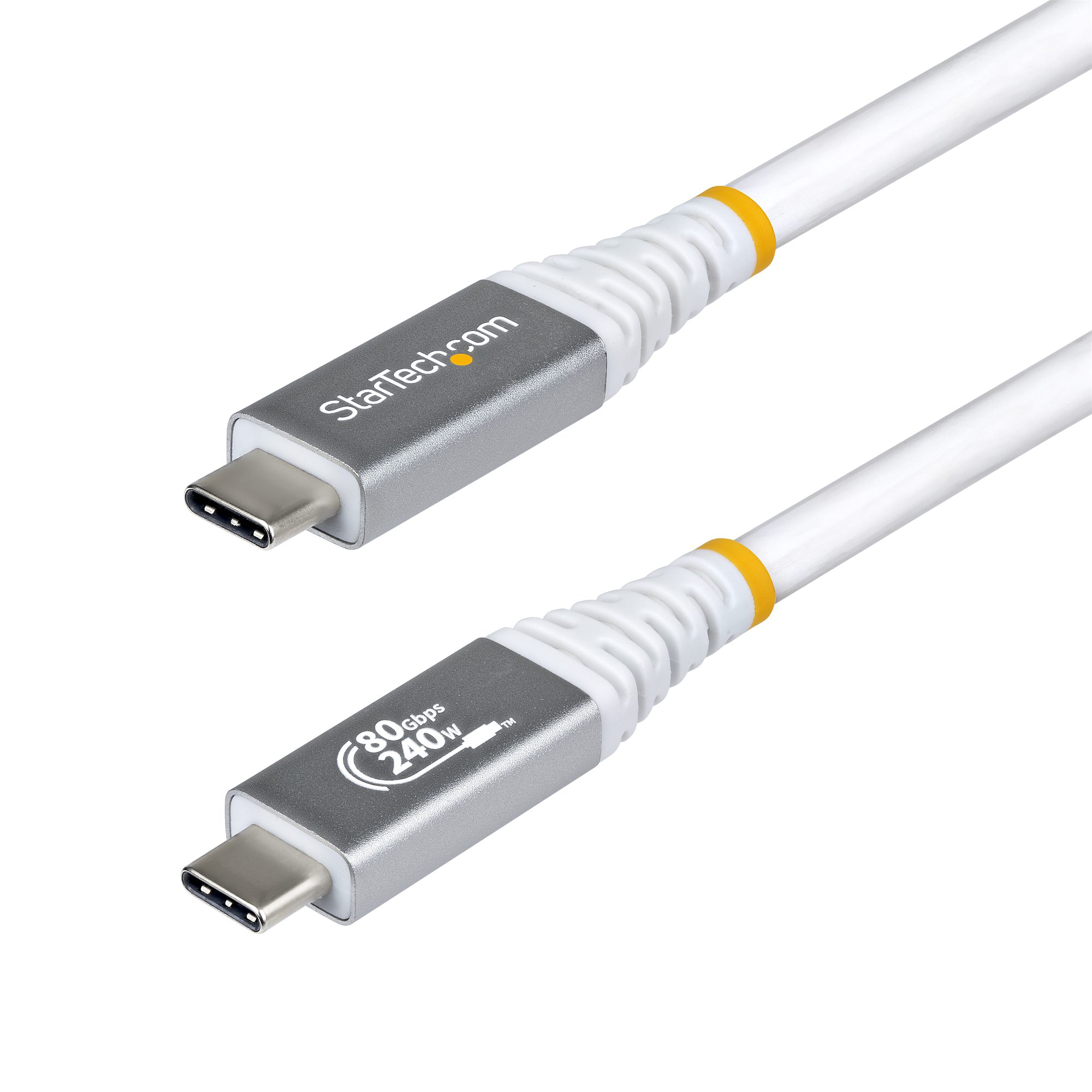 STARTECH.COM 1m USB4 Kabel 80Gbps USB-IF-zertifiziertes USB-C Ladekabel 240W 8K 120Hz-4K 240Hz DP2.1monitorkabel Thunderbolt 4 Weiss