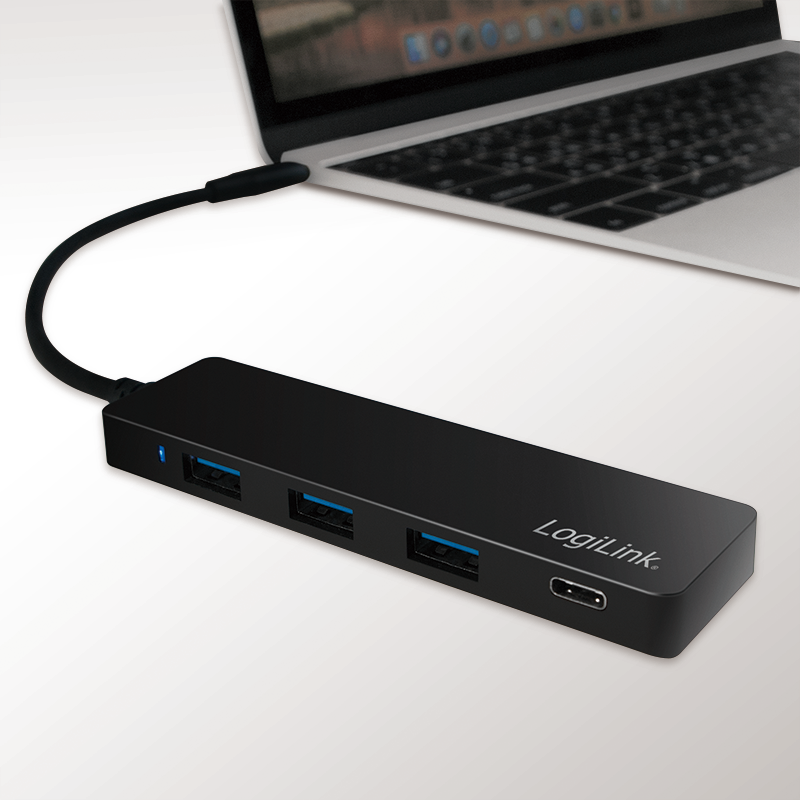 LogiLink USB-C 3.1-Hub 4-Port schwarz
