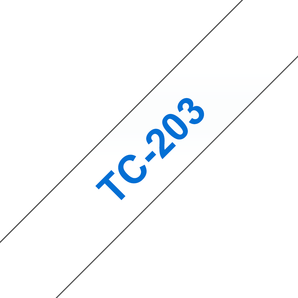 brother Schriftband TC-203 TC203, 12 mm, blau auf weiß, 1 St.