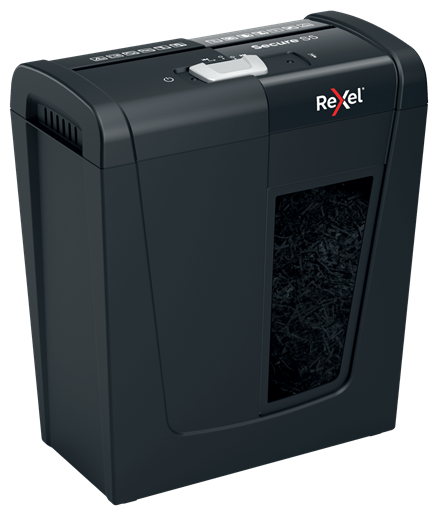Rexel Secure S5 Aktenvernichter mit Streifenschnitt P-2, 6 mm, bis 5 Blatt, schwarz