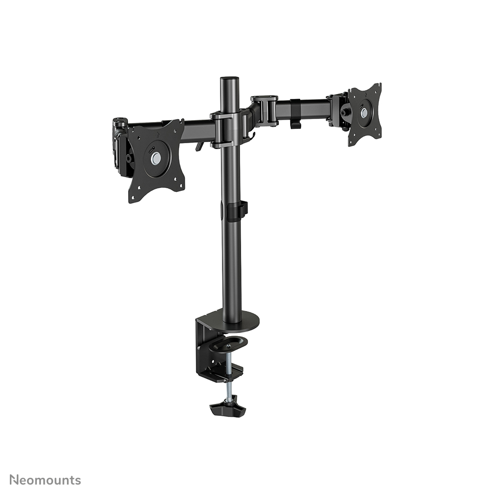 NEOMOUNTS Monitor Dual Deskmount Tischhalter 25-68,6cm 10-27Zoll 2x8kg Höhe 0-40cm Neigen Rotieren Schwenken schwarz