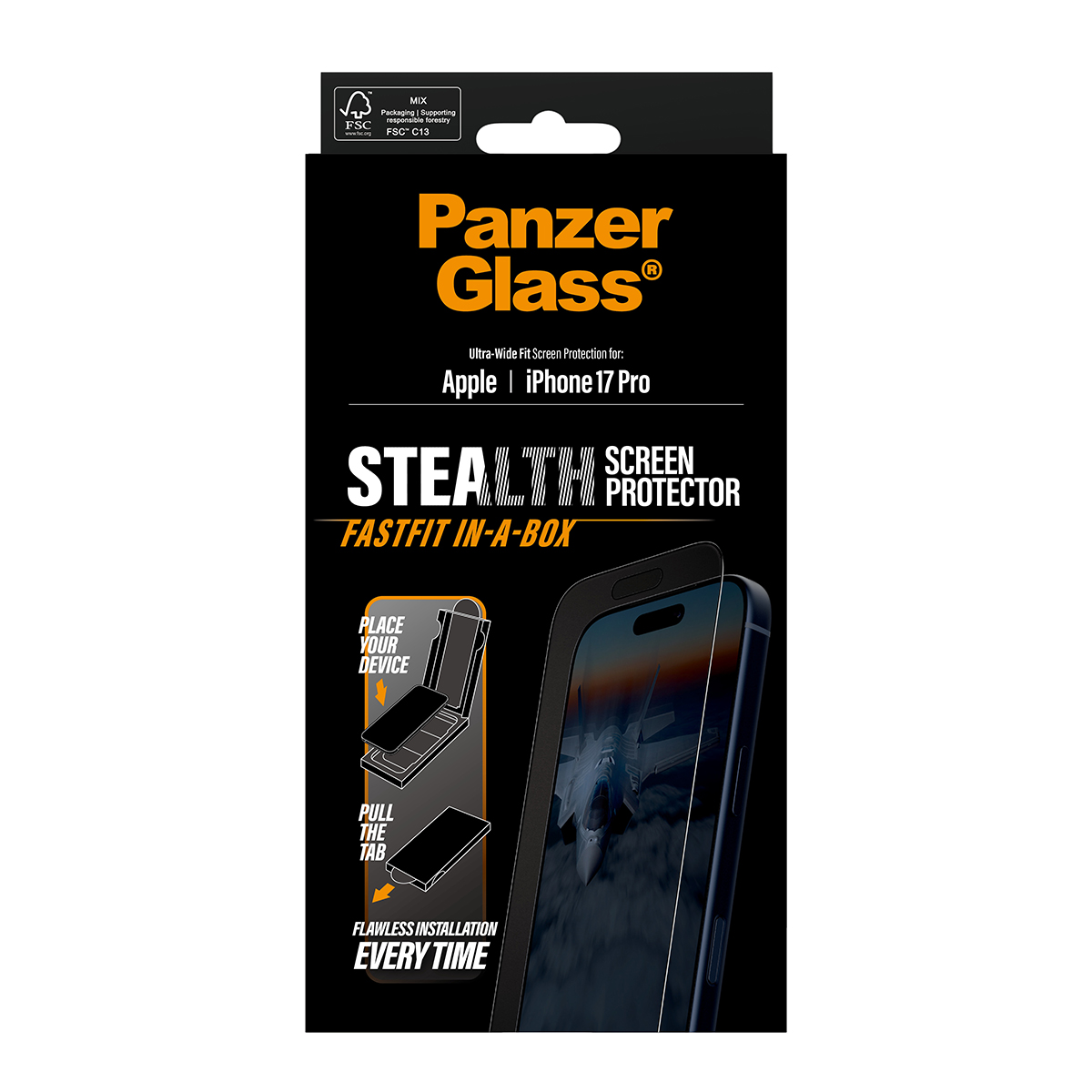 STEALTH SCREEN PROTECTOR W. BLA PRO ULTRA-WIDE FIT W. FASTFIT IN