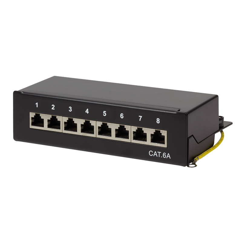 Logilink Patchpanel Cat.6A Tisch/Wand 8-port, Schwarz