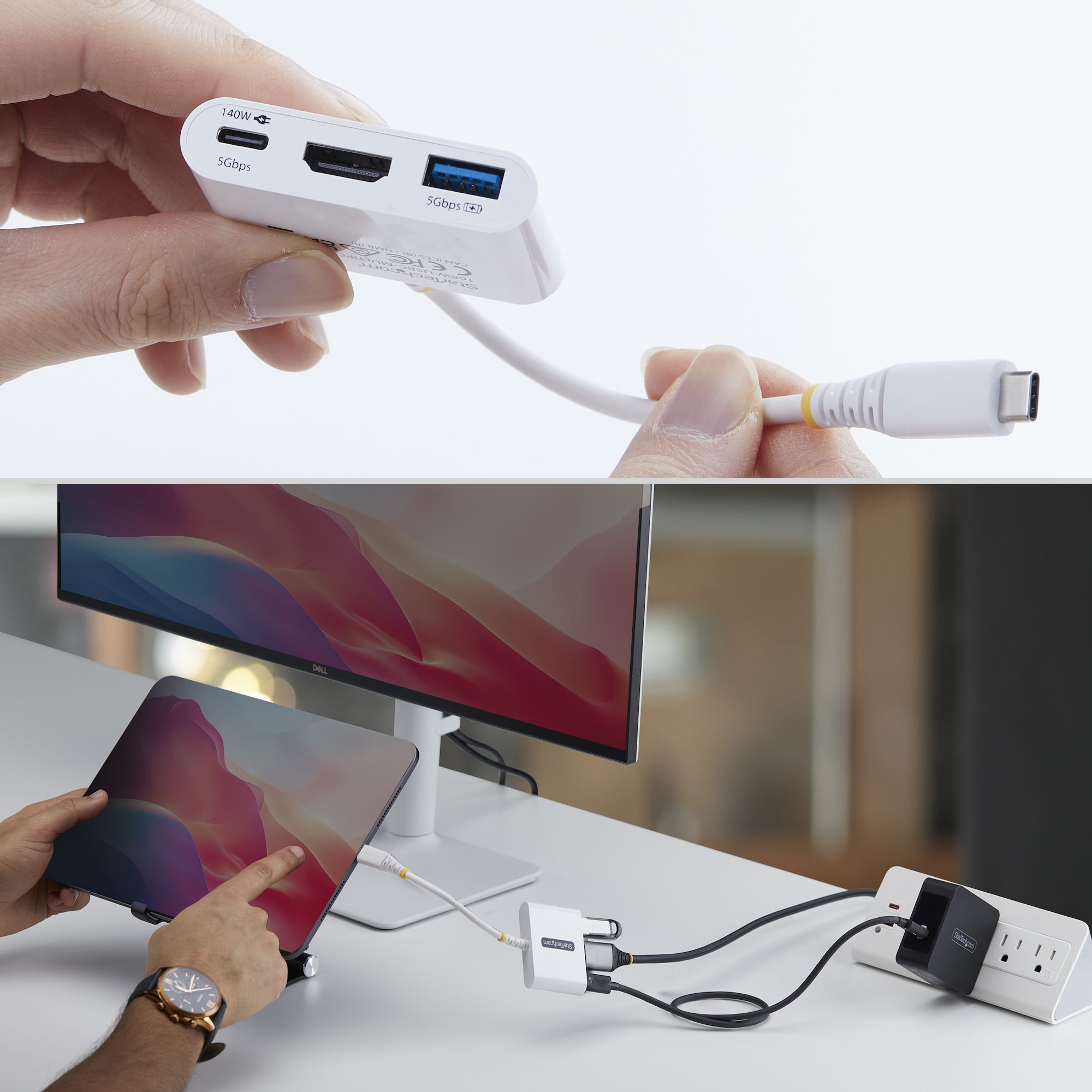 STARTECH.COM USB-C zu HDMI Multiport Adapter mit 140W PD Ladeleistung 4K 60Hz HDMI USB 5Gbps Hub Mini Dock