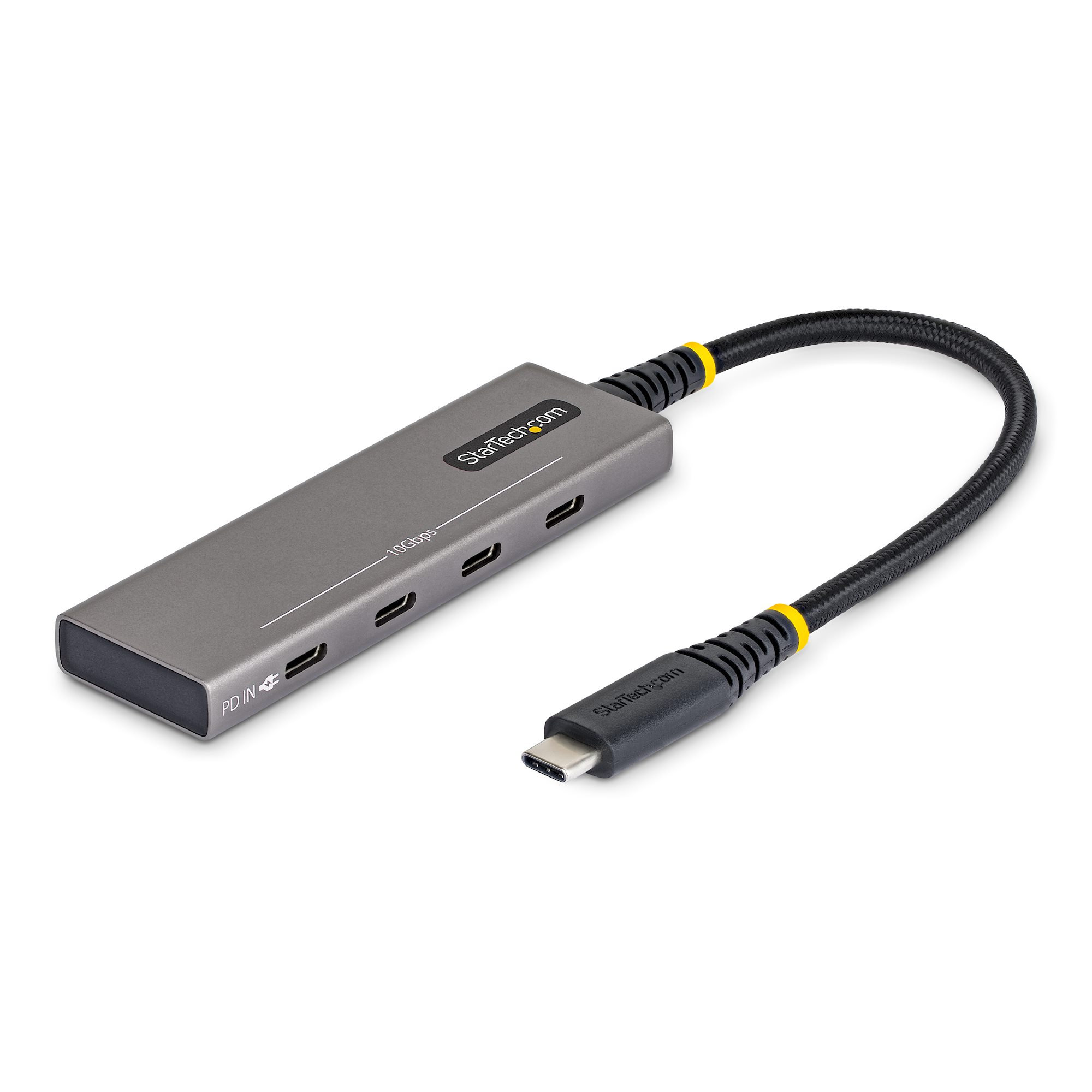 STARTECH.COM 4-Port USB-C Hub 10Gbps 100W Power Delivery 4x USB-C Ports Überstromschutz PCR-Aluminium für MacBook Dell ThinkPad HP