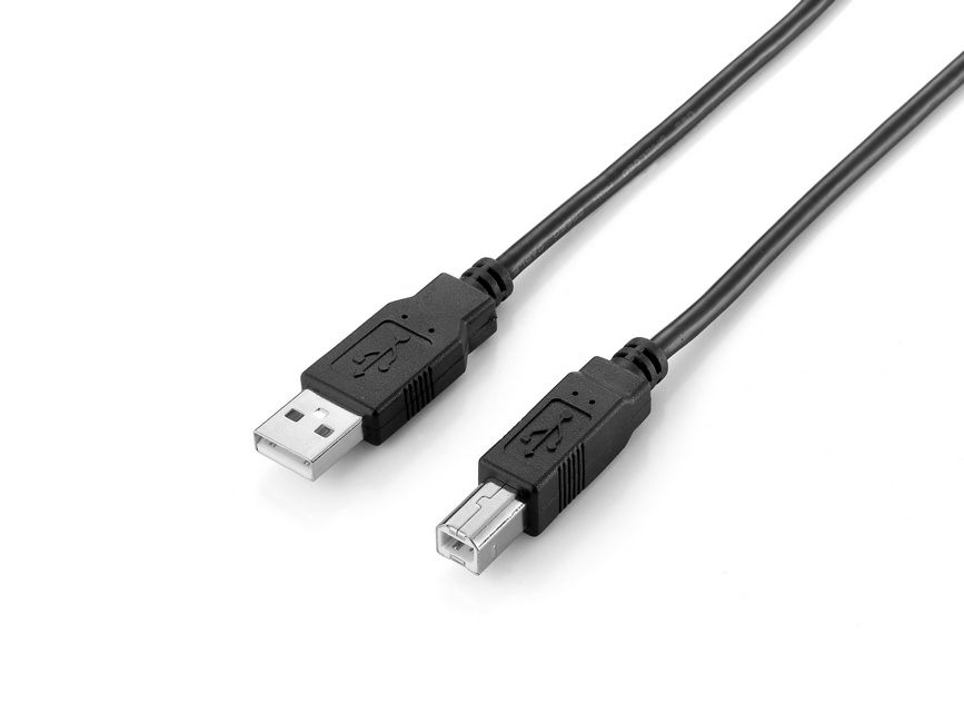 Equip USB2.0 Druckerkabel USB-A->USB-B St/St 2.00m schwarz Polybeutel