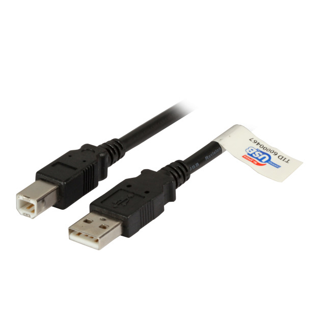 EFB USB2.0 Anschlusskabel Typ A Stecker auf Typ B Stecker Premium Schwarz 1m