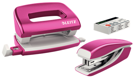 LEITZ Locher und Heftgeräte Set NeXXt WOW pink