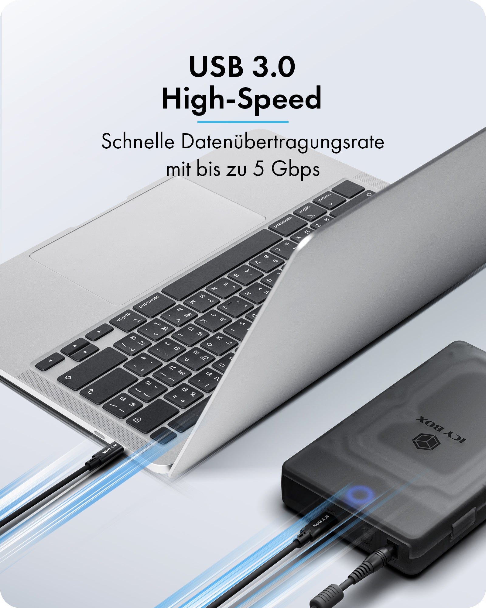 Geh. IcyBox Spade Base 388 für 2,5/3,5 SATA SSD/HDD