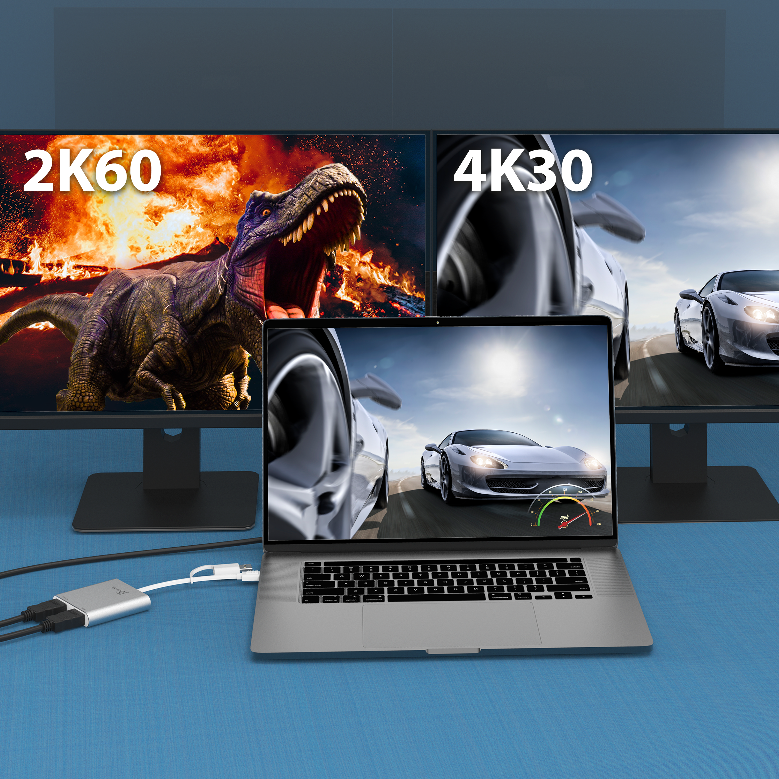 USB-C TO DUAL HDMI MULTI-MONITOR ADAPTER