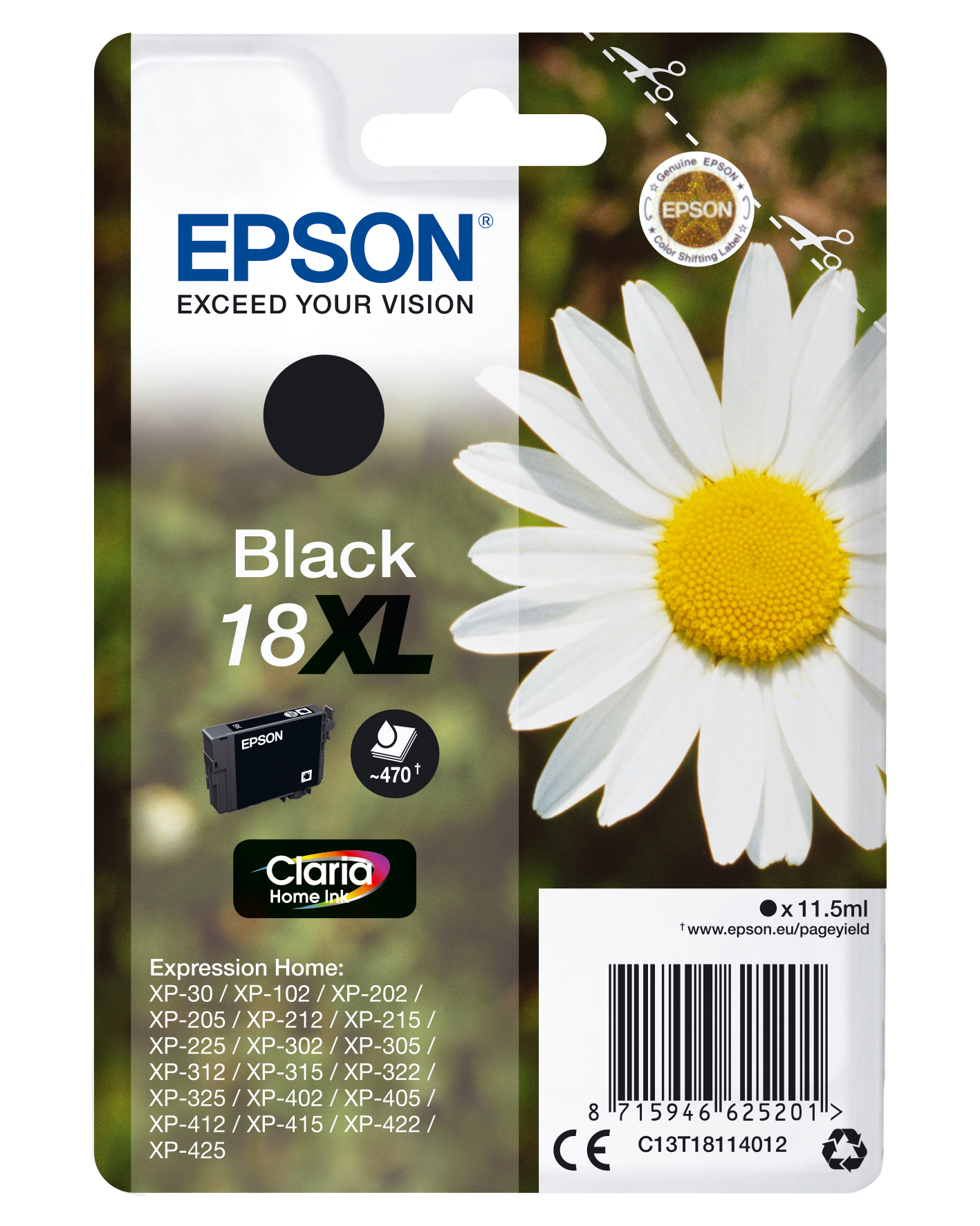 EPSON 18XL / T1811XL (Gänseblümchen) schwarz Druckerpatrone