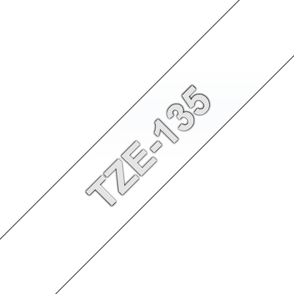 TZE-135 LAMINATED TAPE 12MM 8M WHITE ON CLEAR
