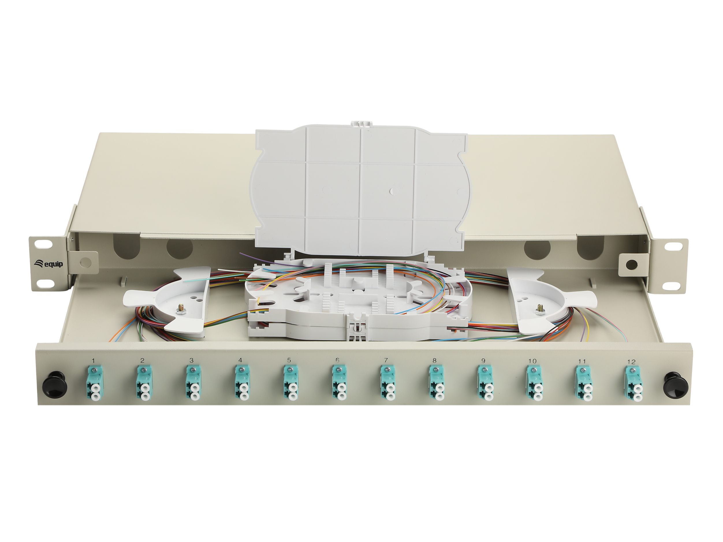 Equip LWL-Spleißkasten 12-Port LC-Duplex OM3 1U komplett gr