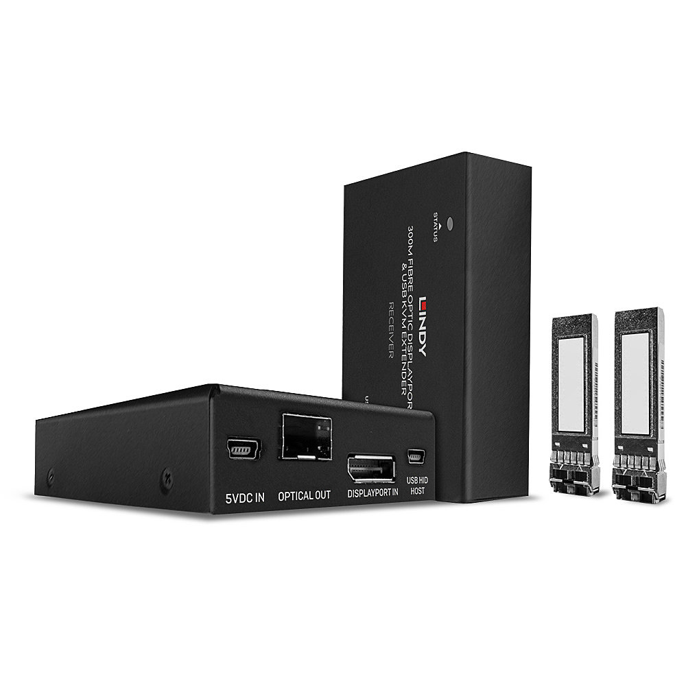 LINDY 300m Fibre Optic DisplayPort 1.2 KVM Extender