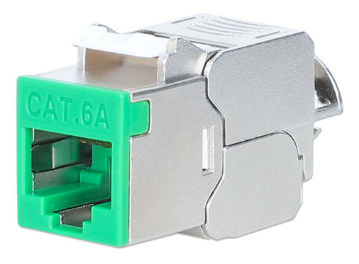 INTELLINET Cat6a 10G STP Keystone-Modul grün