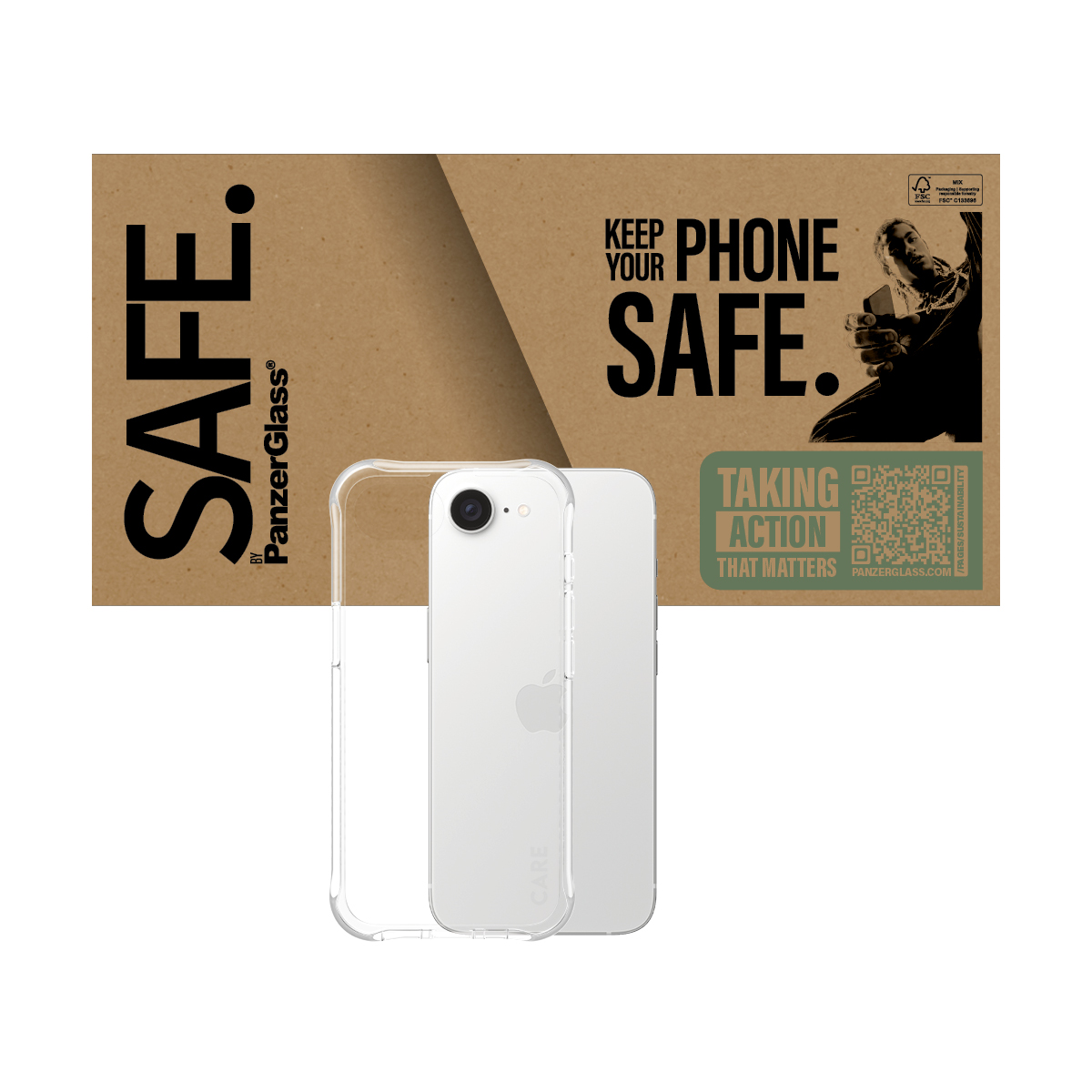 SAFE BY PANZERGLASS TPU CASE TRANSPARENT IPHONE SE (2025)