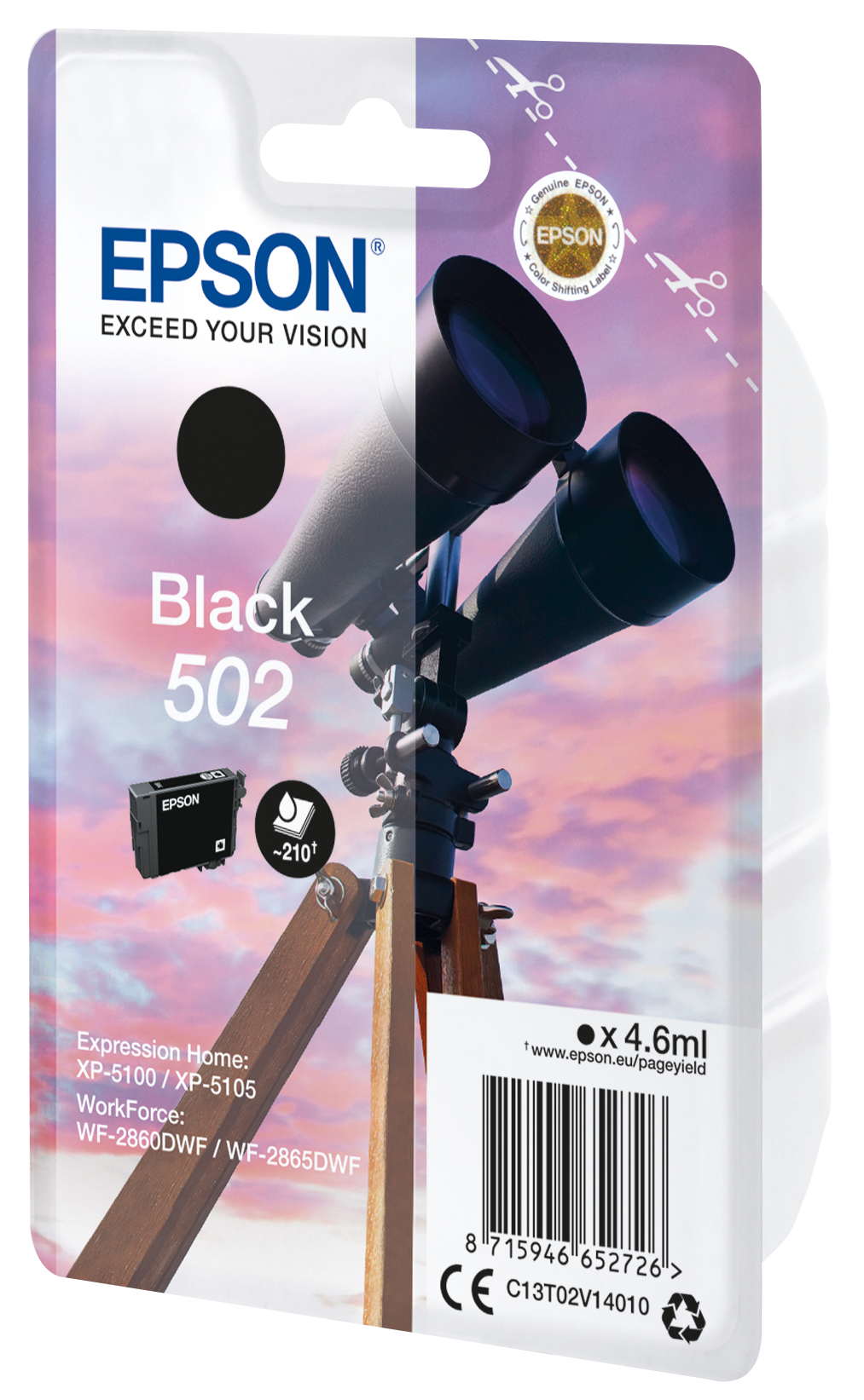 EPSON 502/T02V14 (Fernglas) schwarz Druckerpatrone