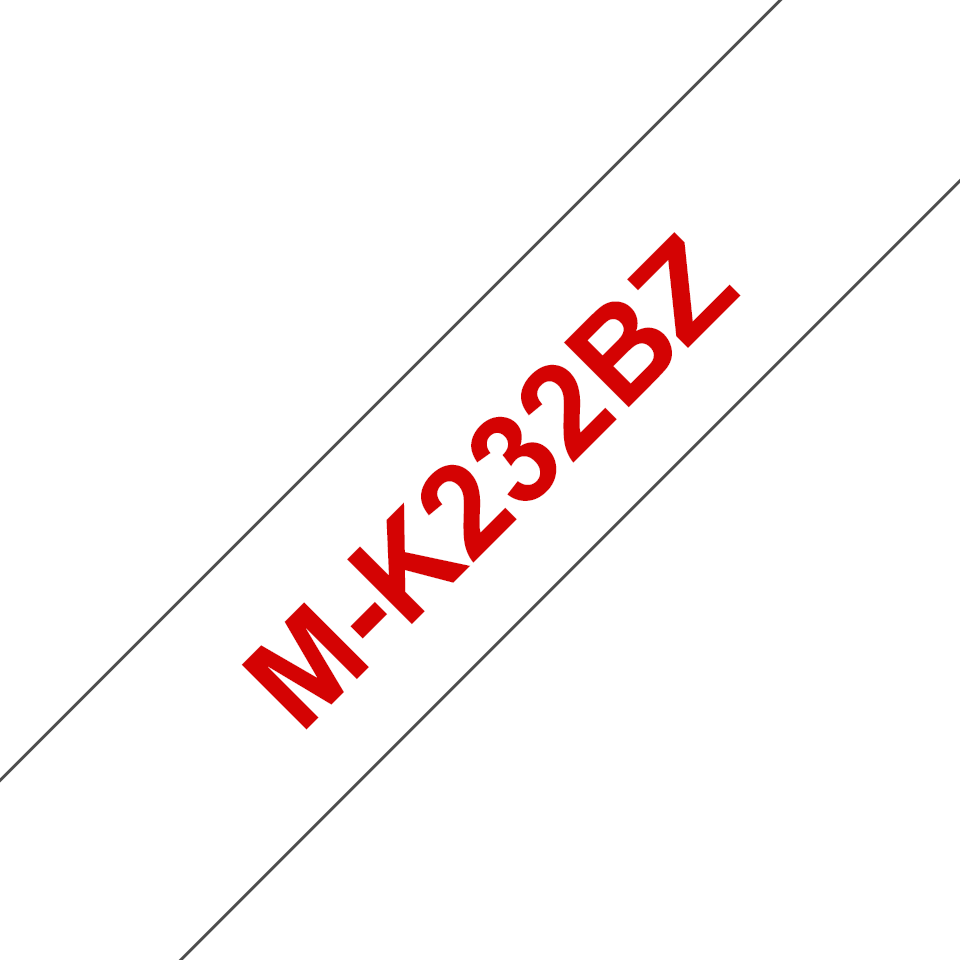 brother Schriftband M-K M-K232 MK232BZ, 12 mm, rot auf weiß, 1 St.