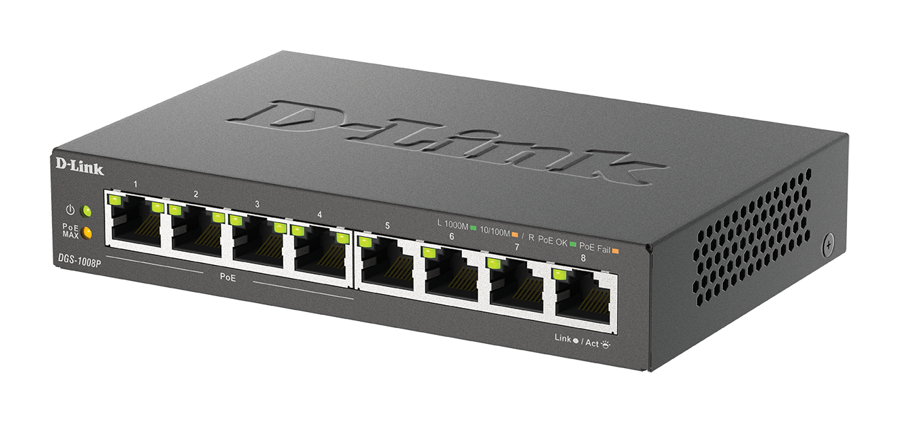 8-PORT 10/100/1000 LAYER2 POE SWITCH 802.3AF