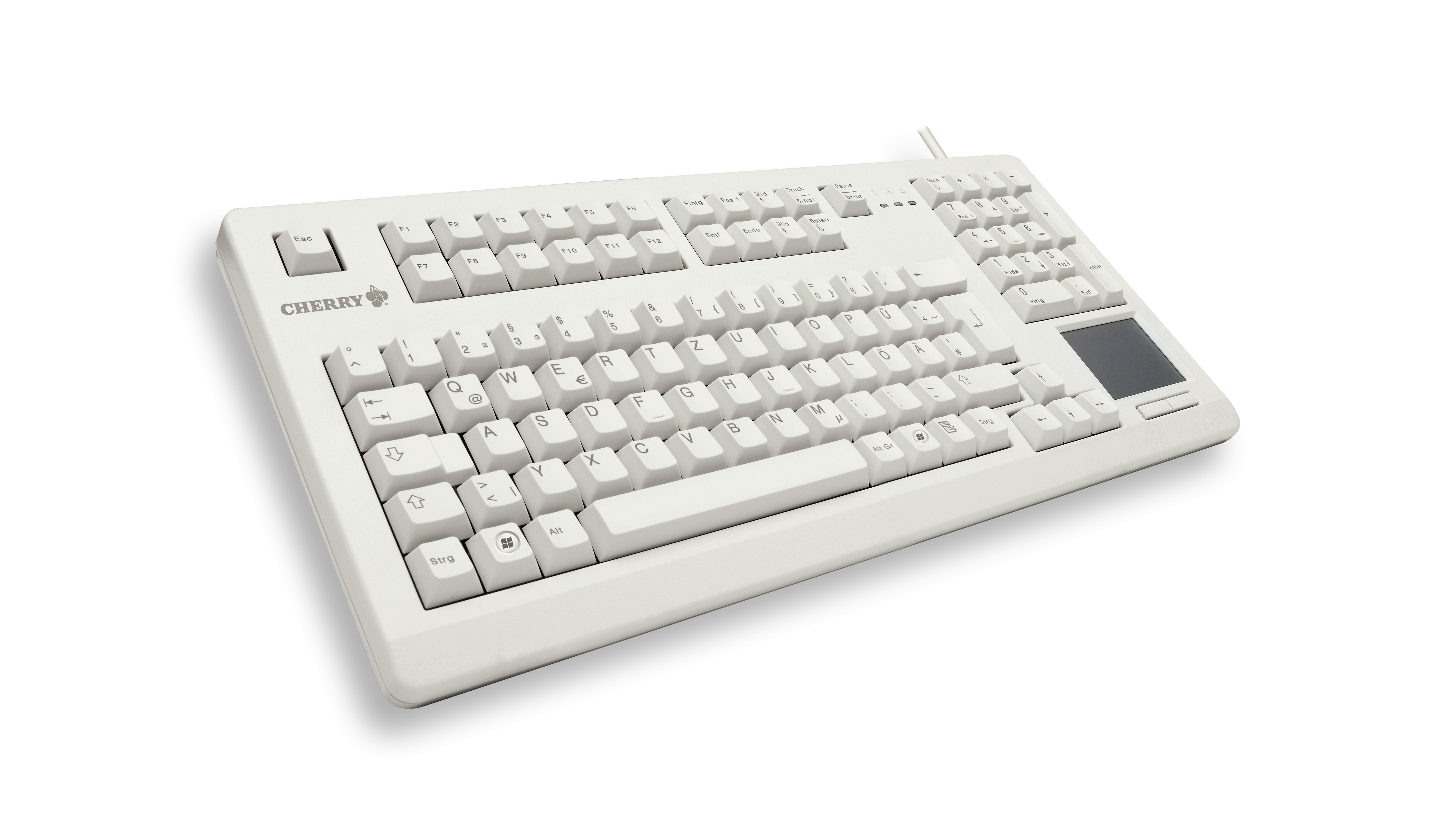 CHERRY MX11900 Tastatur Wired DE +Touchboard 1.75m hellgrau