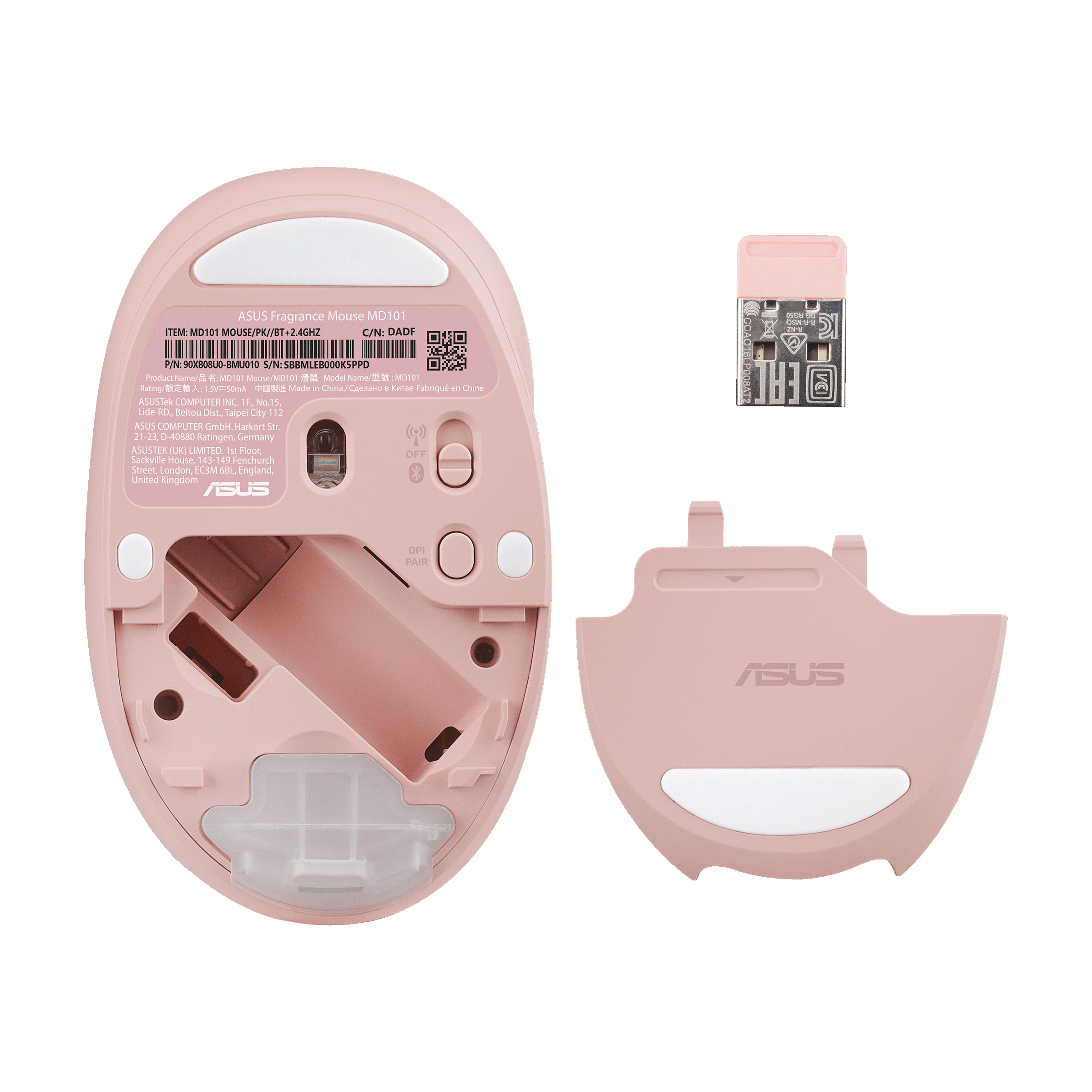 ASUS MD101 Fragrance Maus wireless 2400dpi pink