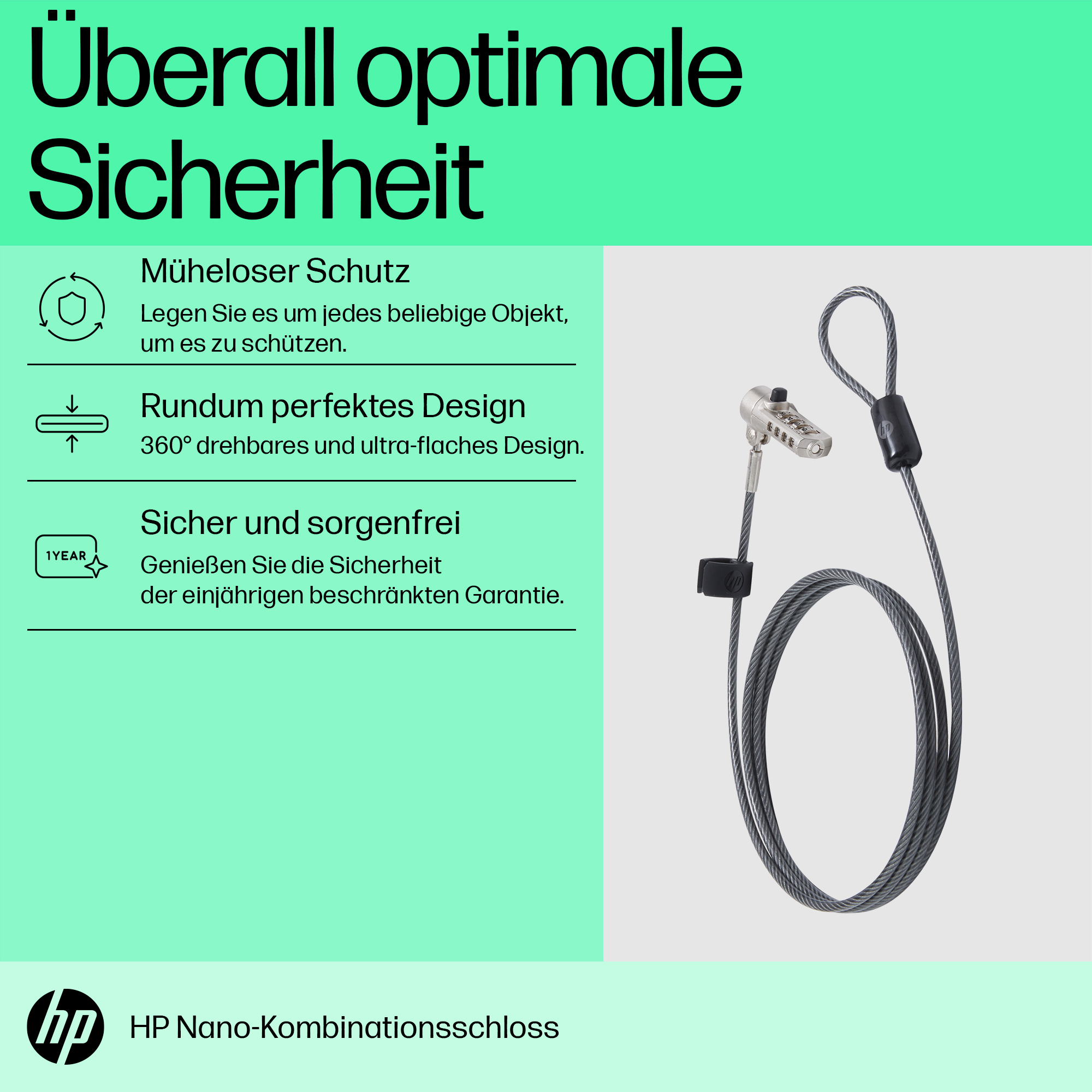HP NANO COMBO CABLE LOCK .