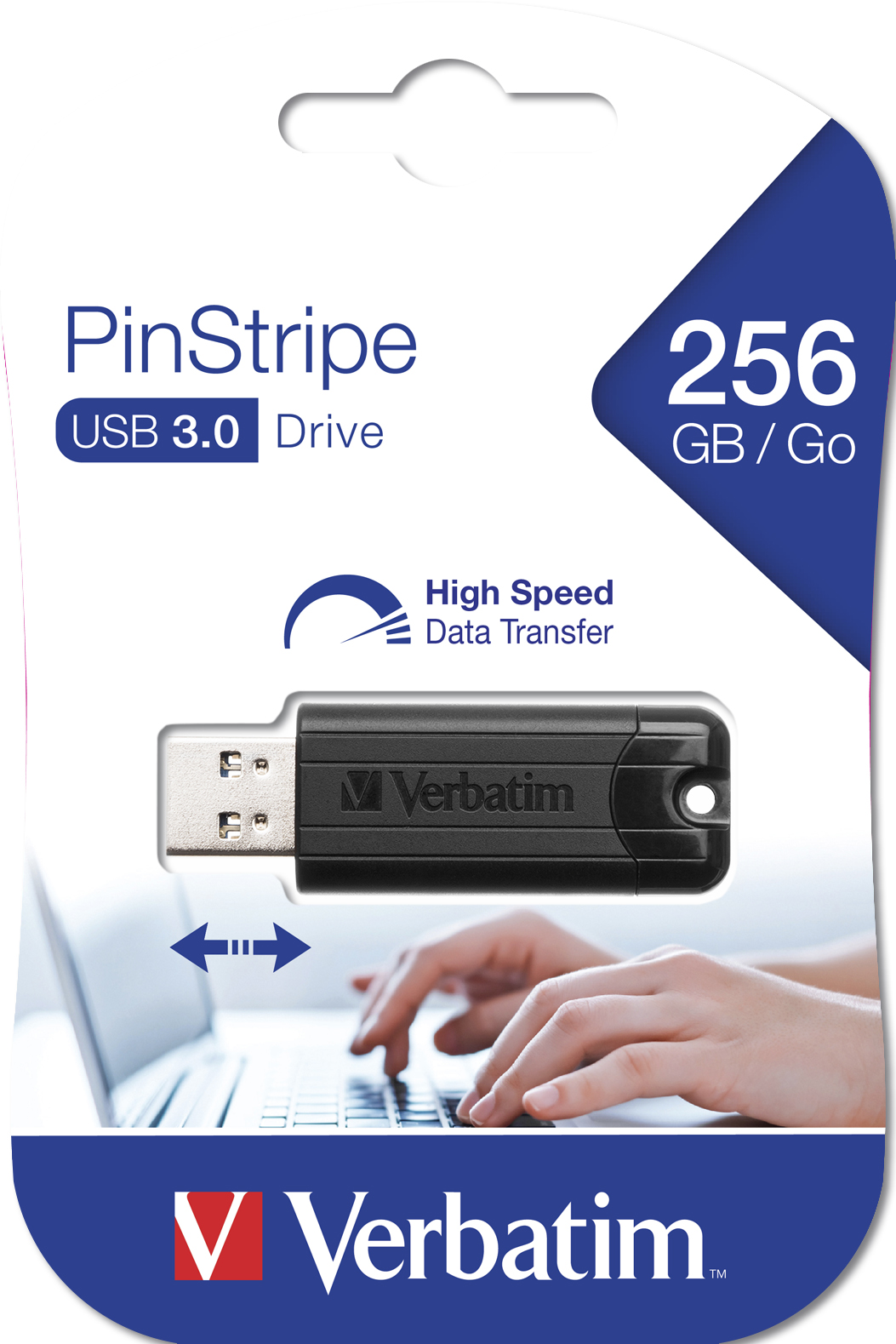 verbatim USB-Stick PinStripe 3.0 schwarz 256 GB, 1 St.