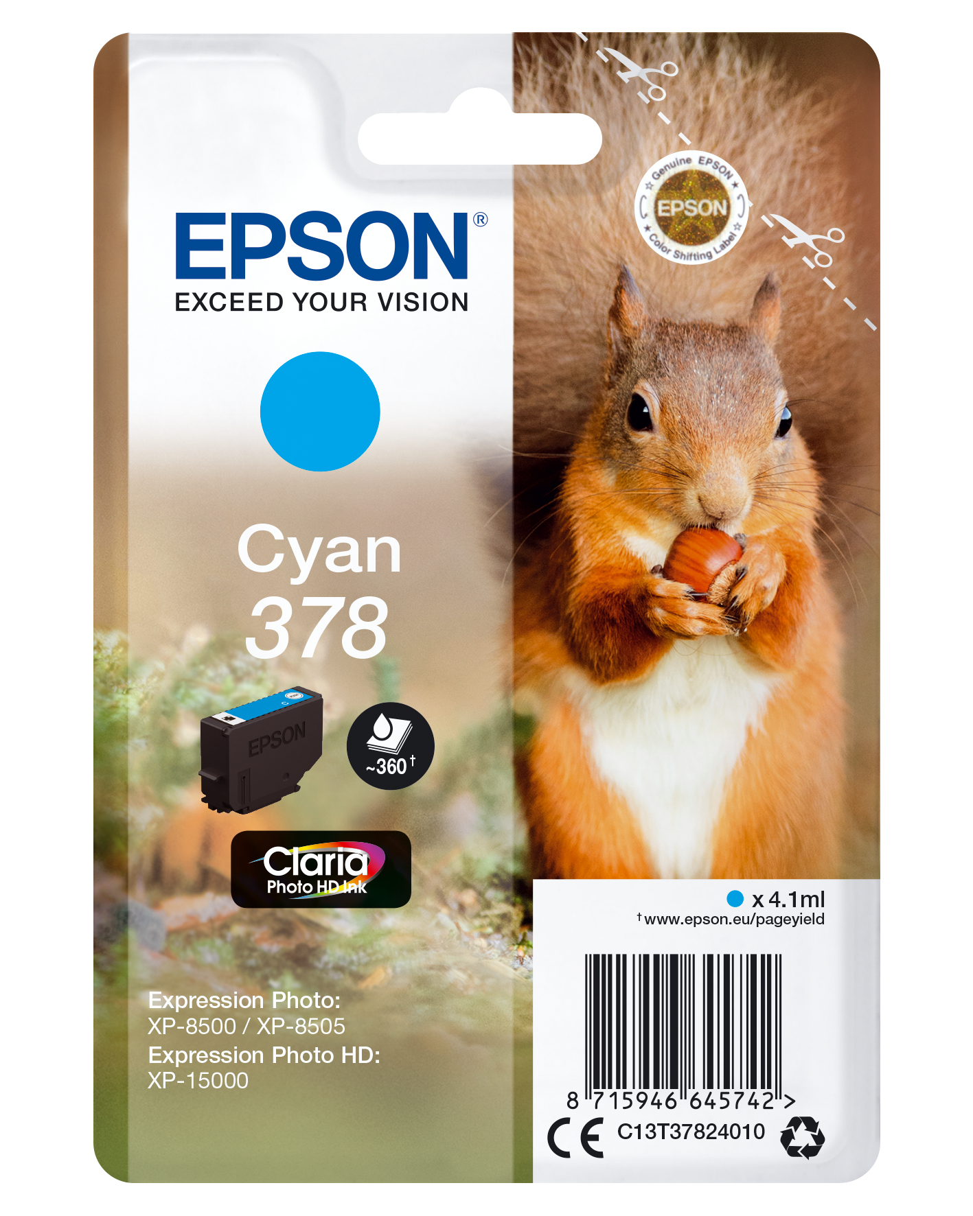 EPSON 378/T37824 (Eichhörnchen) cyan Druckerpatrone