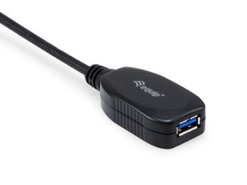 Equip Kabel USB-A3.0->A Akt. Erweiter. St/Bu 10.00m schwarz