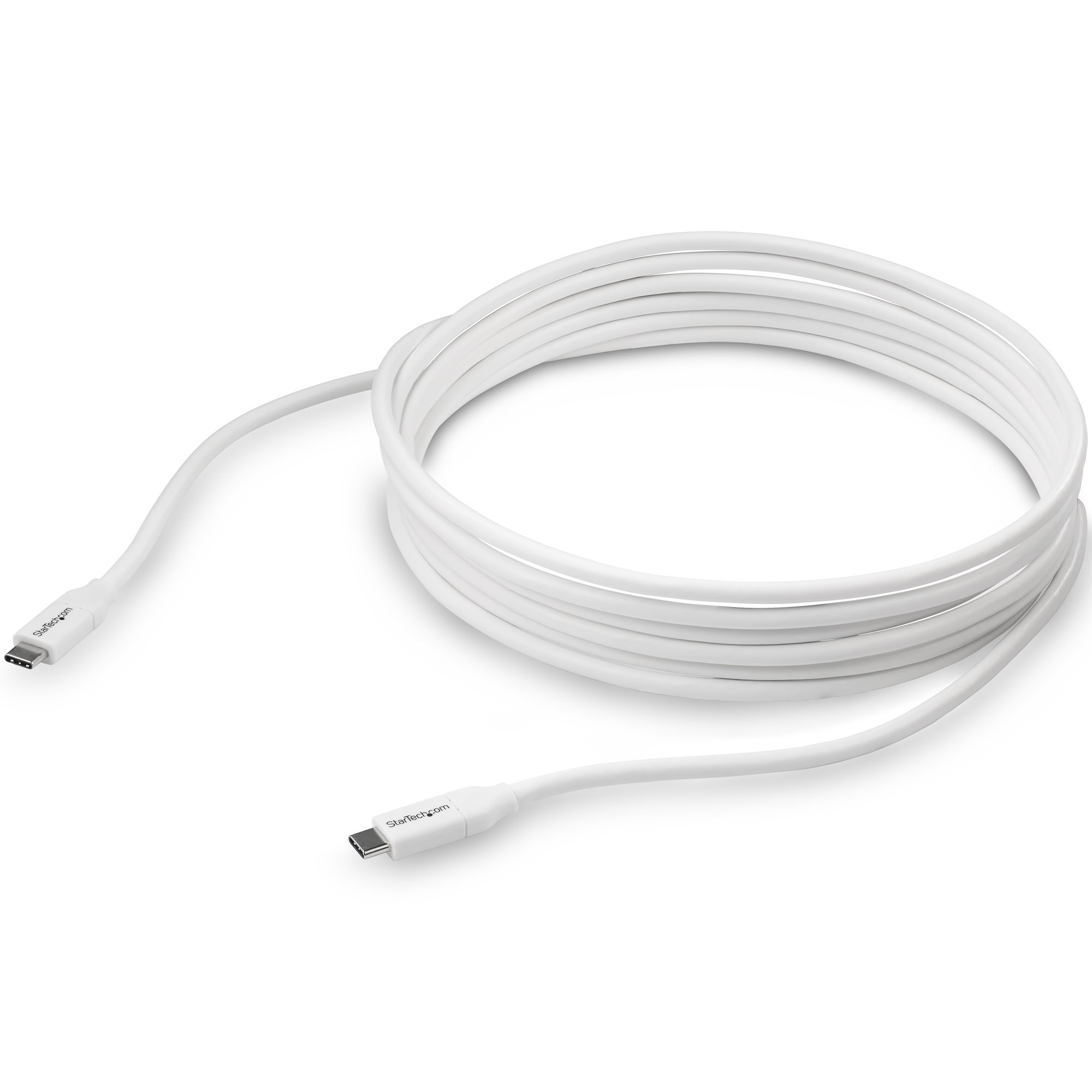 STARTECH.COM USB-C auf USB-C Kabel mit 5A Power Delivery - St/St - Weiss - 4m - USB 2.0 - USB-IF zertifiziert - USB Typ C Kabel