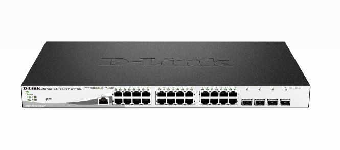 D-LINK DGS-1210-28MP/E 28-Port Layer2 PoE+ Gigabit Smart Managed Switch 24x 10/100/1000BASE-T PoE 4x 100/1000Mbps combo/SFP 370W PoE