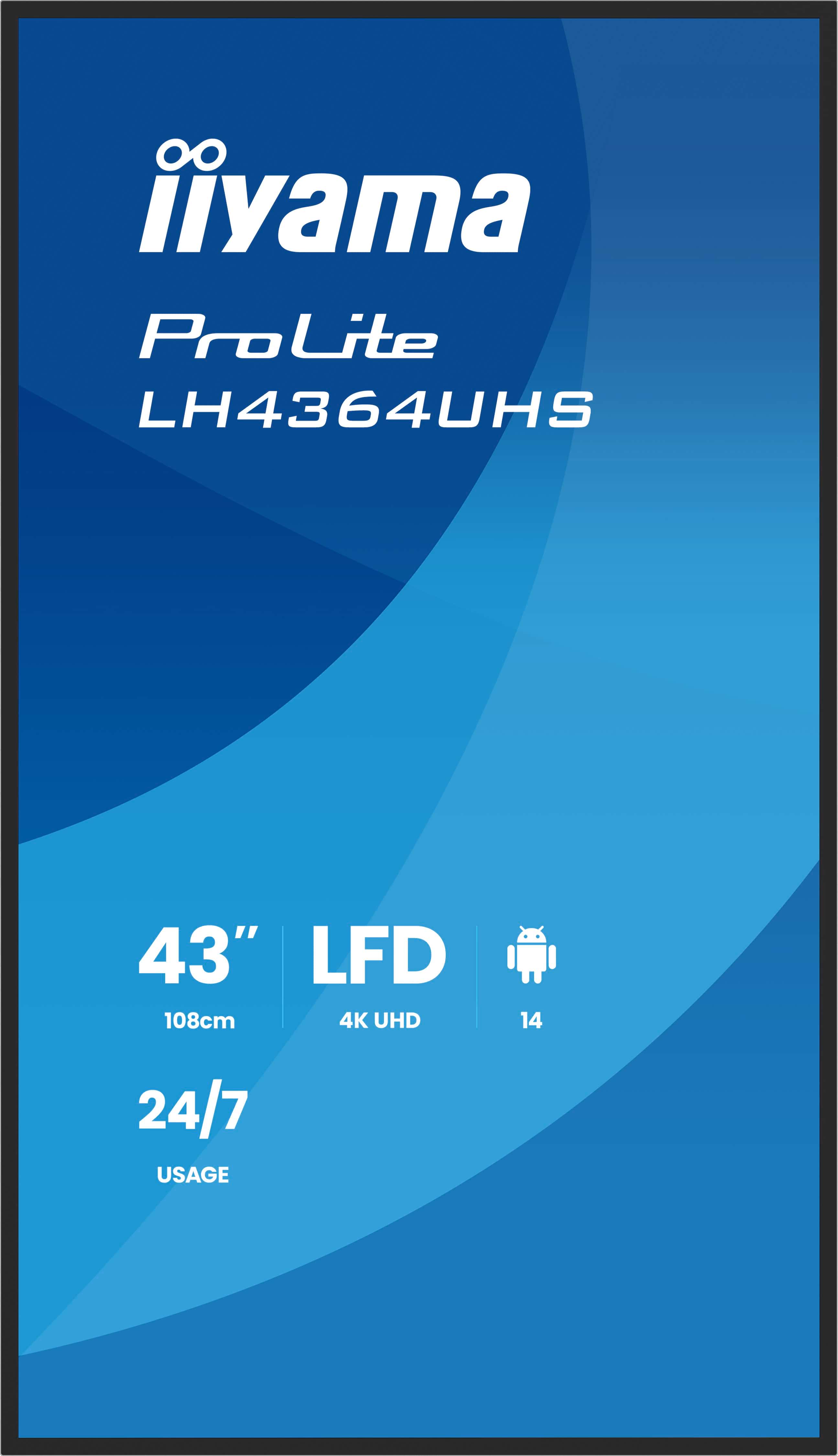 IIYAMA 108cm (43) LH4364UHS-B1AG 16:9 2xHDMI+USB-C IPS