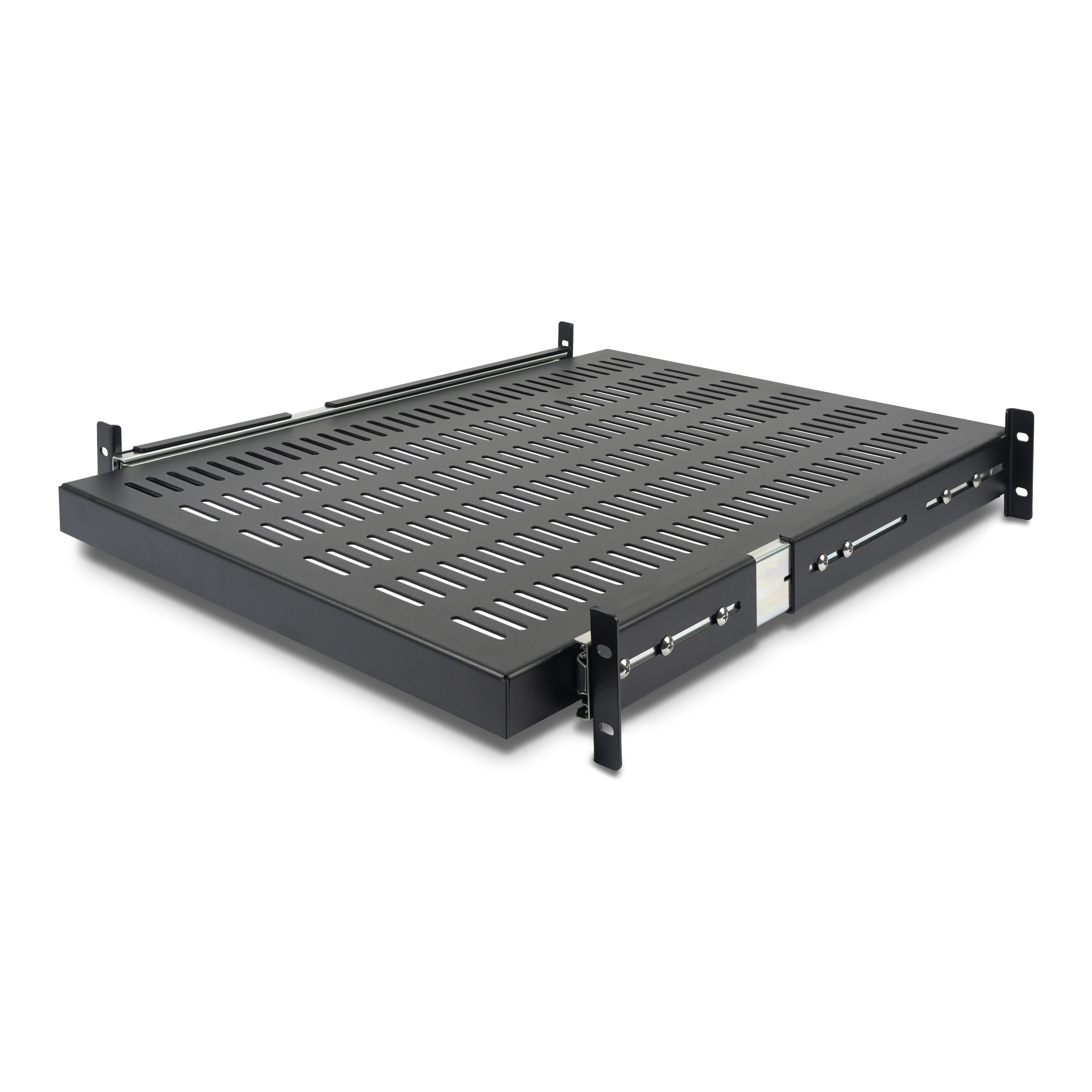STARTECH.COM 2HE ausziehbarer Rack-Fachboden belüftet - 22.7kg - 19 Zoll Serverschrank Rack-Shelf - Schwarz