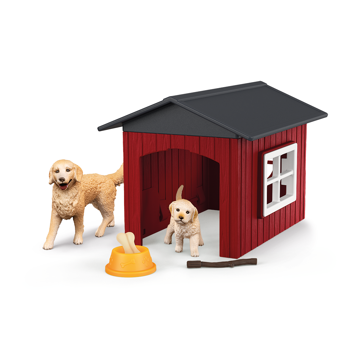 Farm World Hundehütte mit Goldenretrievern, Spielfigur