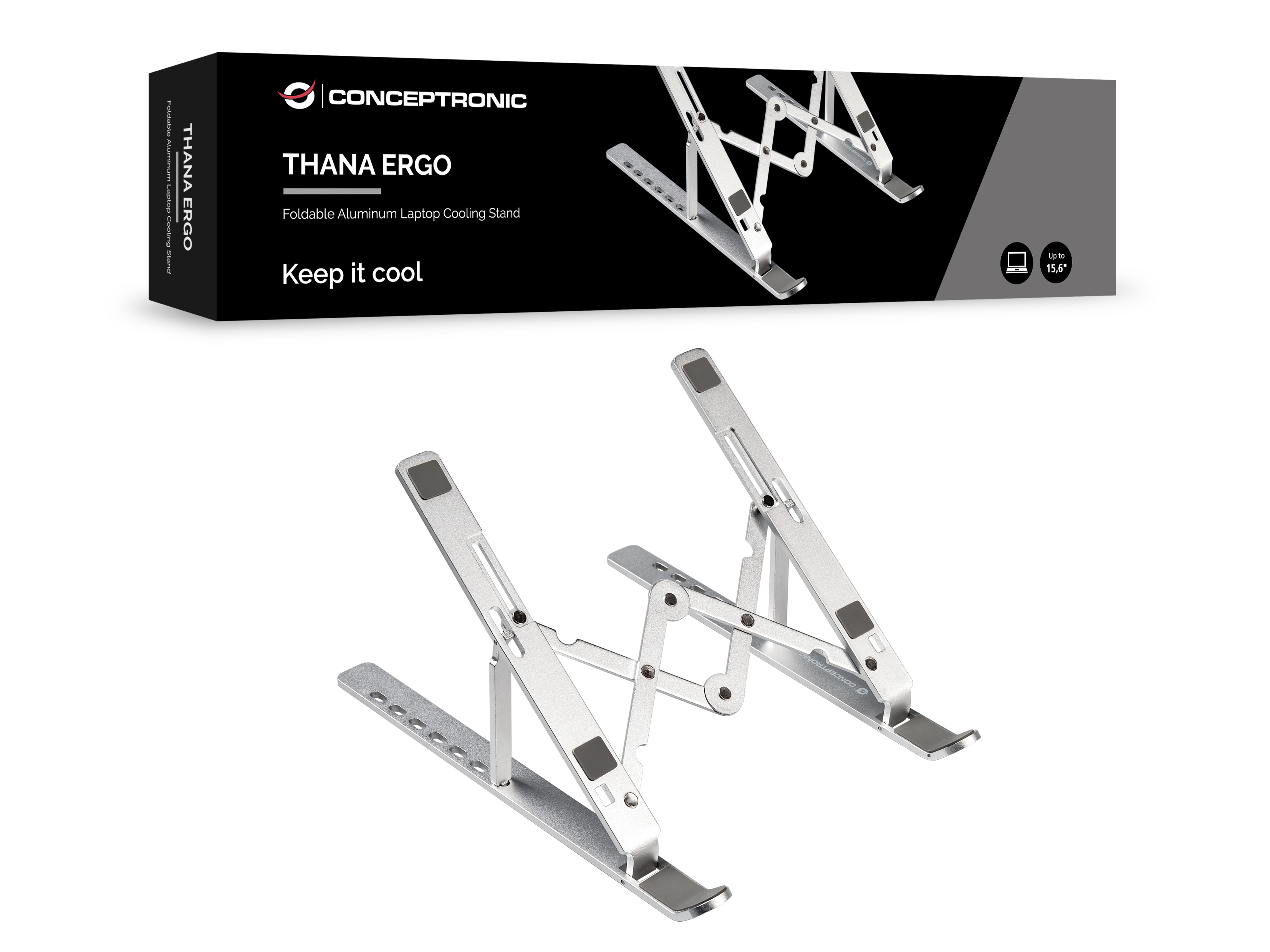 CONCEPTRONIC Laptop-Kühlpad 20Kg ERGO faltbar 17 sw