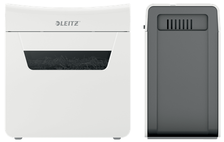 LEITZ IQ 3M Protect Premium Aktenvernichter mit Partikelschnitt P-5, 2 x 15 mm, bis 3 Blatt, weiß